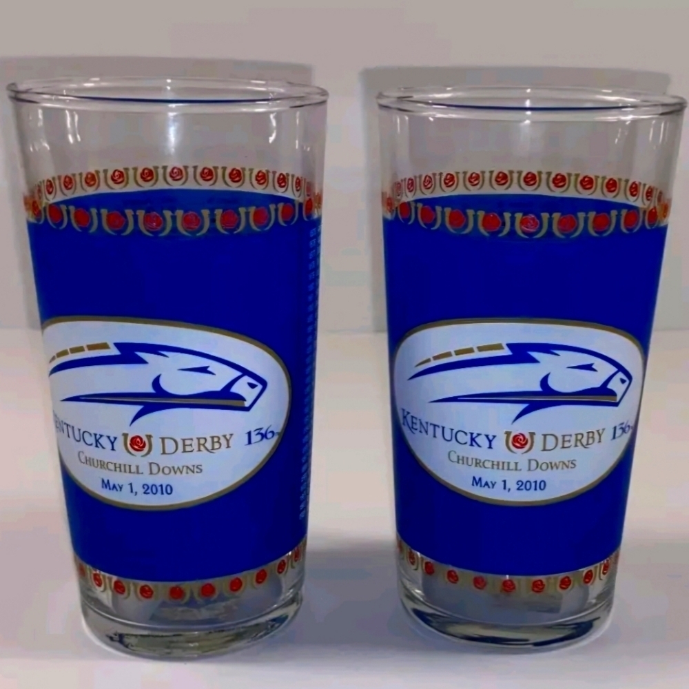 NWOT | Kentucky Derby | #136 Churchill Downs | May 1, 2010 | Julep Glass SET (2)